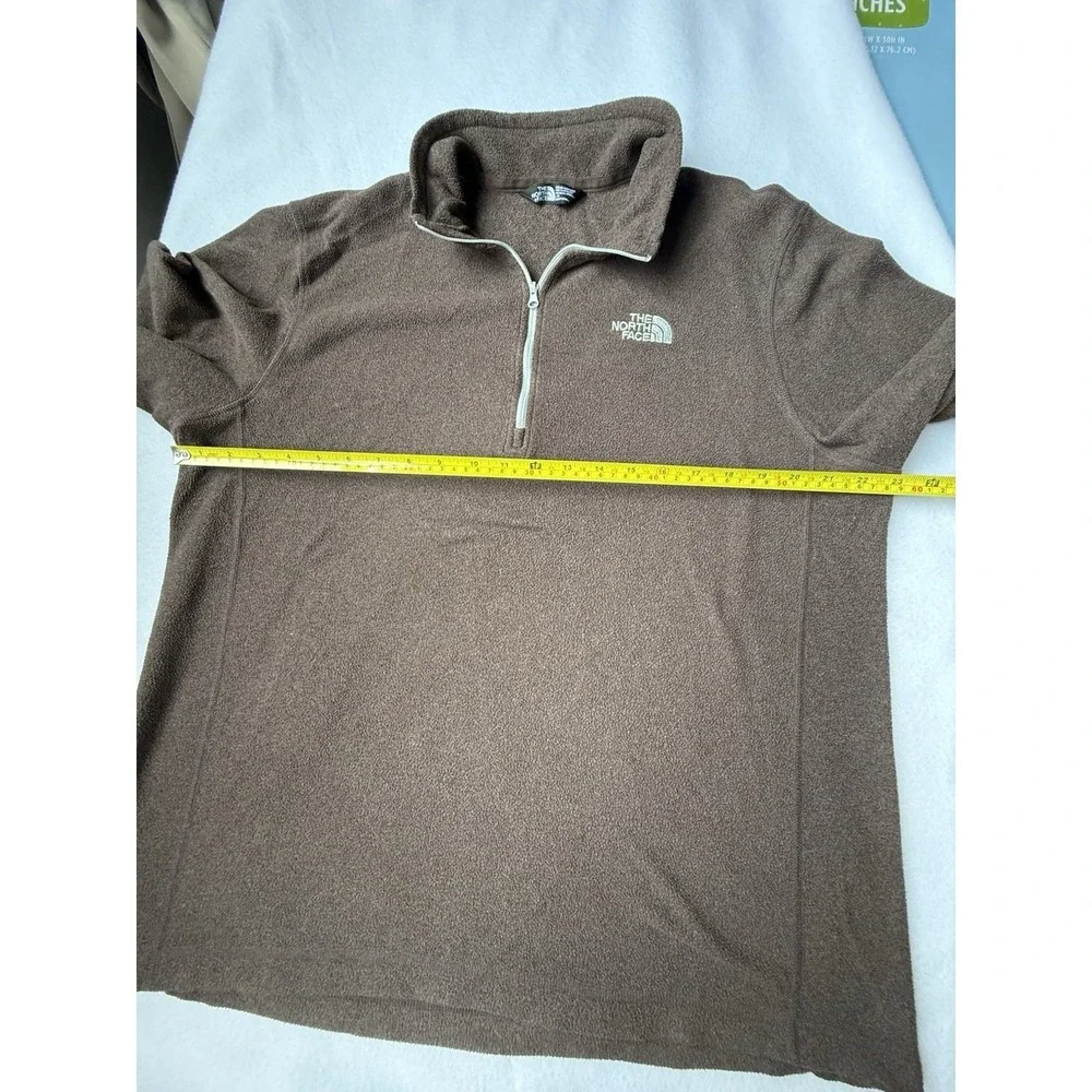 The North Face Mens LG Brown Glacier 1/4 Zip Fleece Pullover Jacket Logo EU